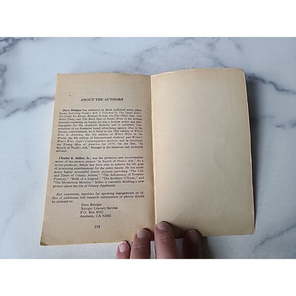 In Search Of Noah's Ark By Dave Balsiger And Charles E. Sellier,JR. Paperback - Picture 8 of 10